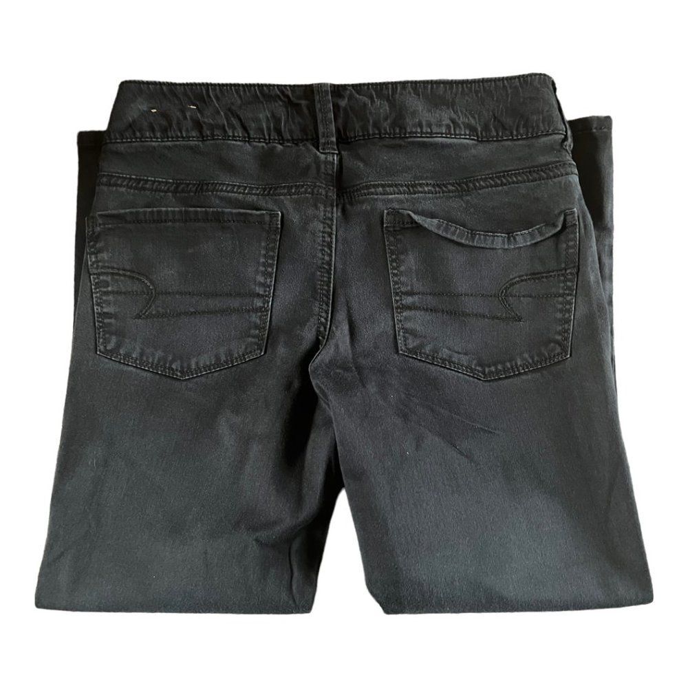 American Eagle AE Capri Black Wash Sz 2 Double Button 5 Pocket Stretch Pants